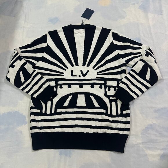 Louis Vuitton Logo-Print Black And White Unisex Sweater - Picture 5 of 6